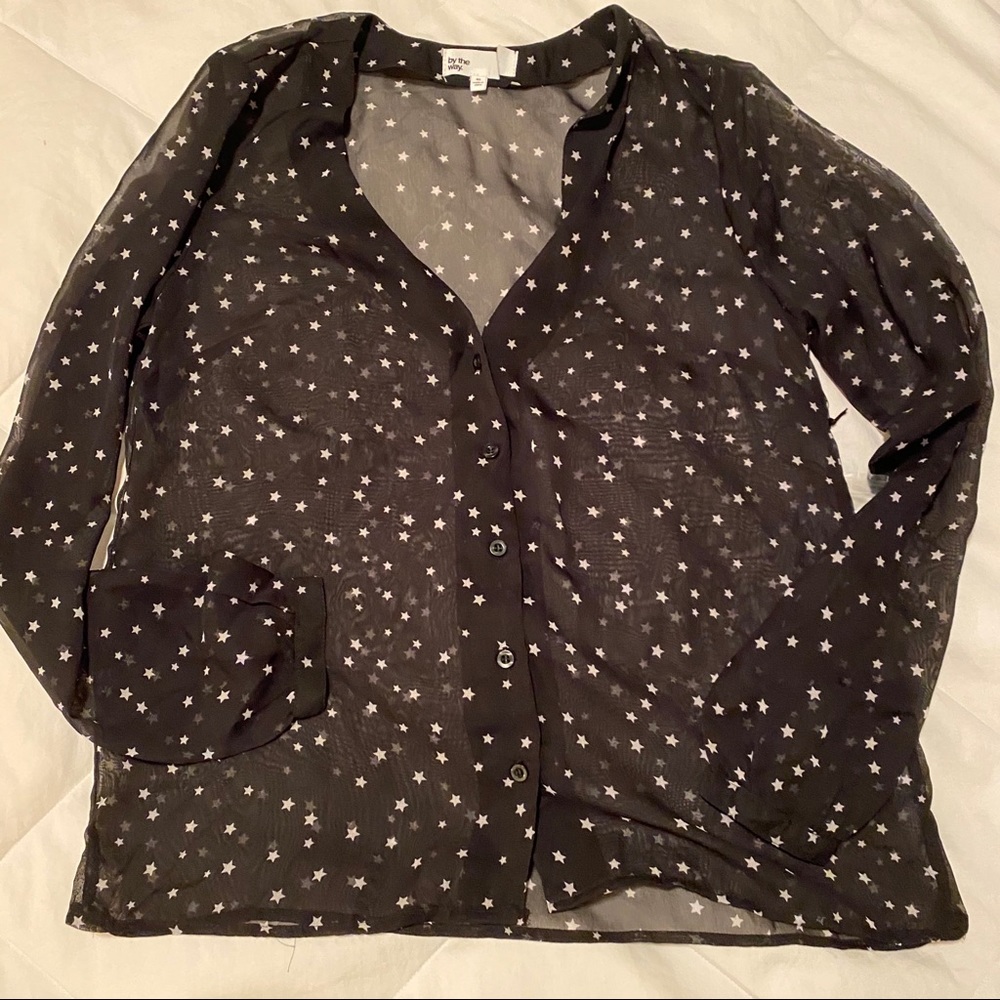 By the way. Sheer Star button down Xs
